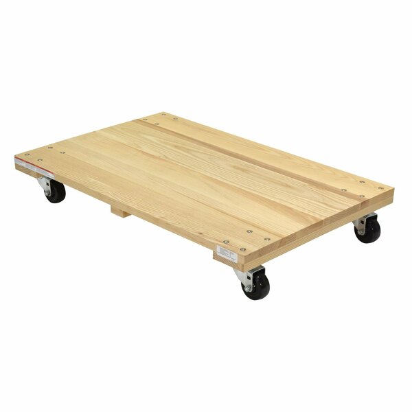 Vestil Tan Hardwood Dolly-Solid Deck 900 lb Capacity Non-Marking 24 x 36 HDOS-2436-9-NM